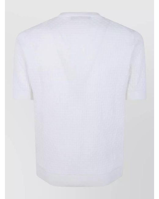 Filippo De Laurentis White Short-Sleeve Crew-Neck Jumper for men