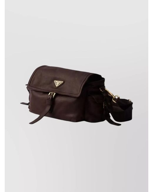 Prada Brown Explore Large Lamb Leather Shoulder Bag