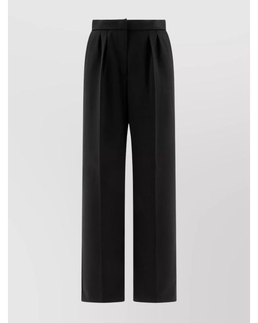 Max Mara Black Virgin Wool High-Rise Cropped Straight-Leg Slim-Fit Trousers