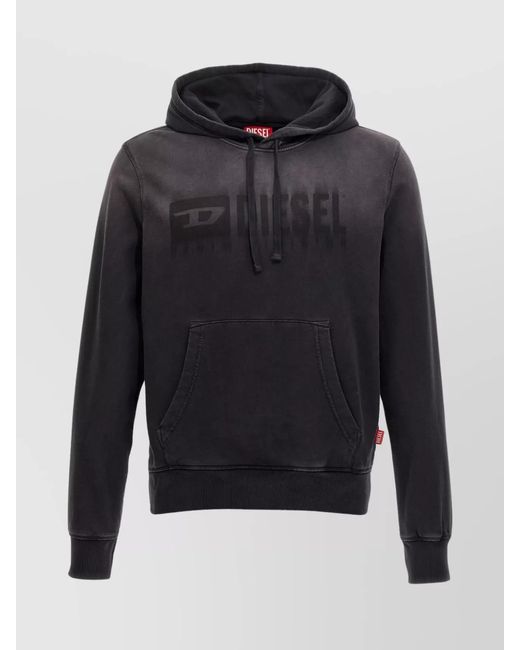 DIESEL Blue Cotton Hoodie for men