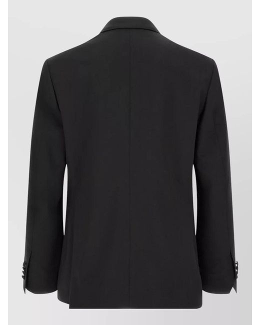 Lardini Black Virgin Wool Straight-Leg Tailored Trousers for men