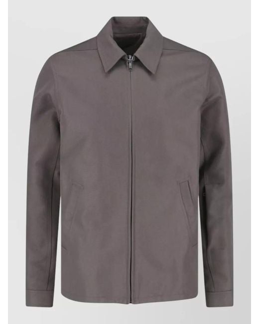 Rick Owens Gray Long Sleeve Jacket Point Collar Buttons for men
