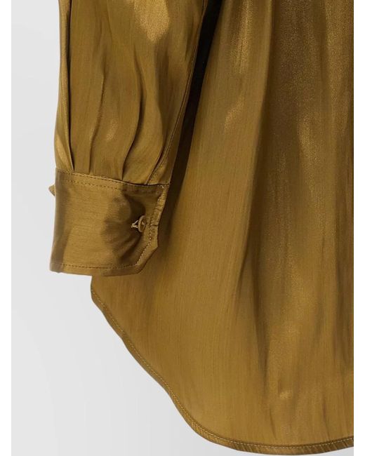 Nude Multicolor Satin Shirt Collared Neck Long Sleeves