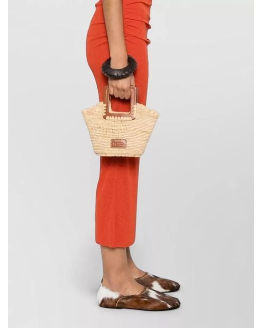 Staud Natural Raffia Mini Bucket Tote Bag