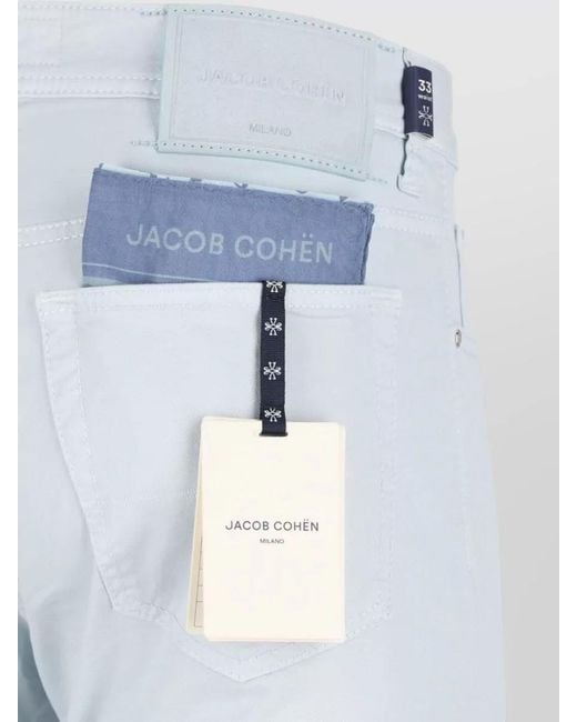 Jacob Cohen White Straight Leg Trousers Belt Loops Five Pockets for men