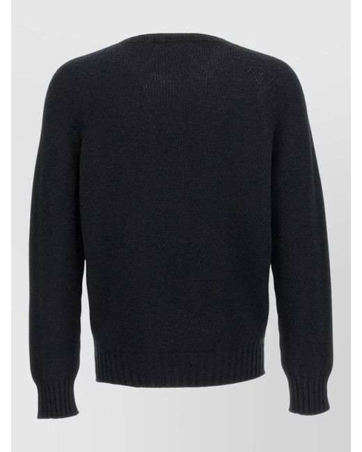 Ma'ry'ya Blue Wool Silk Cashmere Crew-Neck Sweater for men