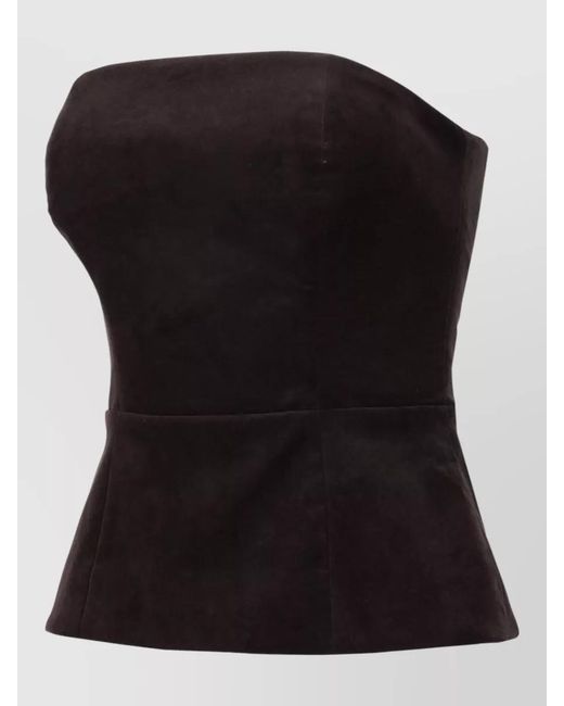 P.A.R.O.S.H. Black Cotton Bustier Top
