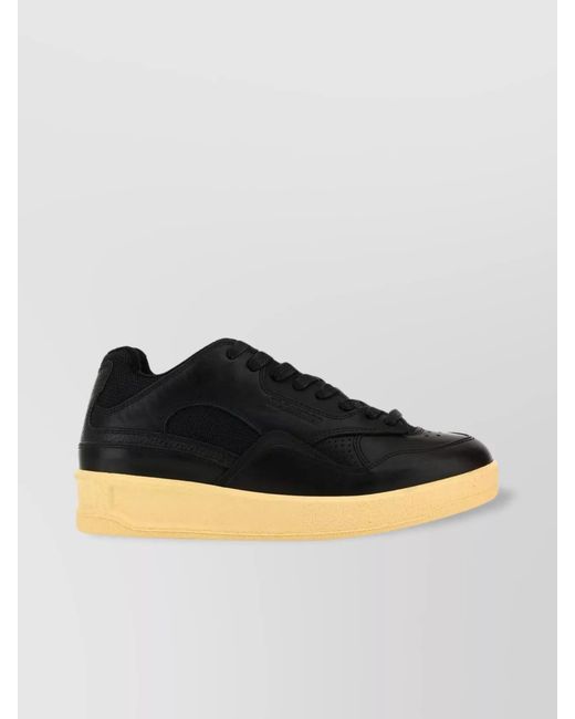 Jil Sander Yellow Leather Basket Sneakers