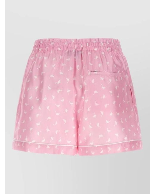 Moschino Pink Oche Shorts Button Detail Piping Back Pocket