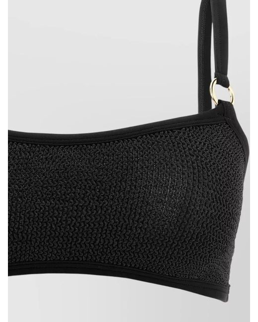 Hunza G Black Iris Bikini Set Adjustable Straps Ring