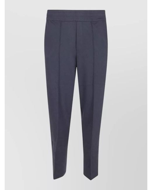 Herno Blue Cashmere Cotton Regular-Fit Straight-Leg Trousers for men