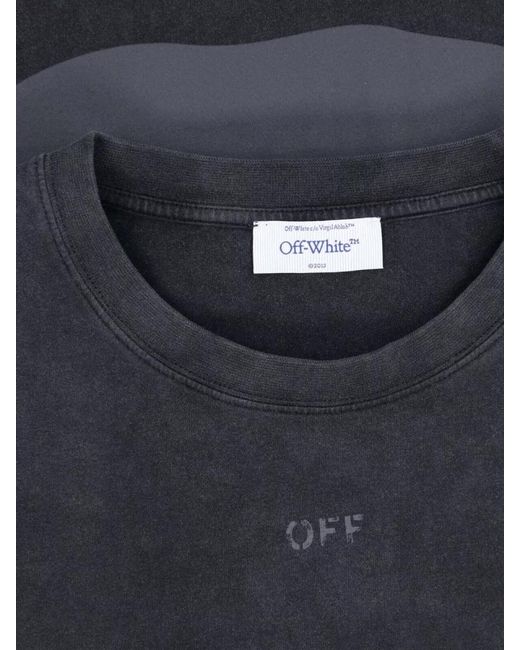 Off-White c/o Virgil Abloh Blue Casual Fit Crew Neck Graphic Print T-Shirt for men