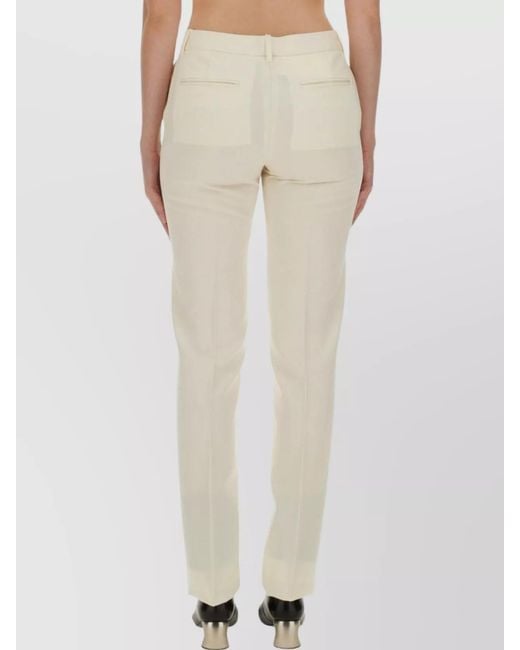 Jil Sander White Wool Regular-Fit Tailored Trousers