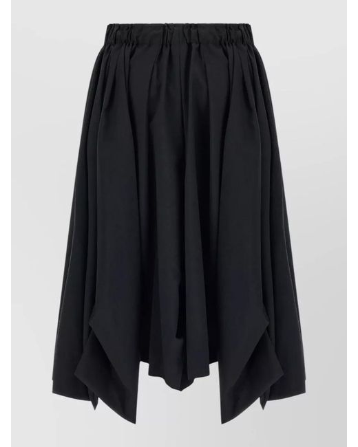 Comme des Garçons Blue Wool Bermuda Skirt Draped Asymmetric Hem