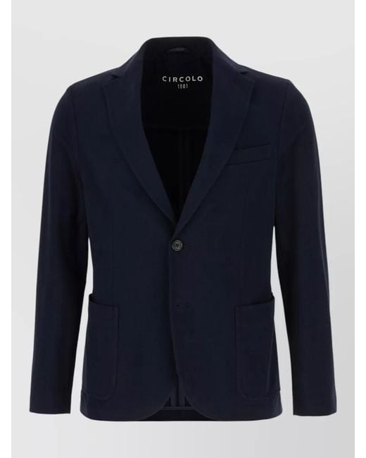 Circolo 1901 Blue Jacket And Vest Buttoned Cuffs Notched Lapel for men