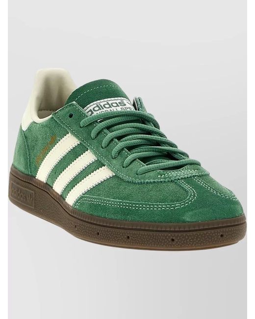 Adidas Originals Green Handball Spezial Suede Striped Low Sneakers for men
