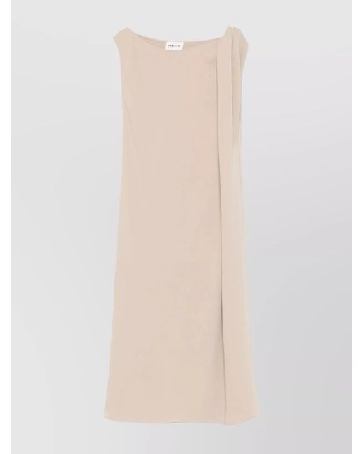 P.A.R.O.S.H. White Silk Knee-Length Dress