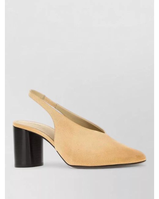 Lemaire Natural Leather Mules Block Heel Closed Toe