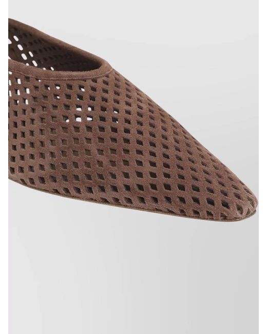 Jil Sander Brown Goat Leather Slingback Sandals Pointed Toe