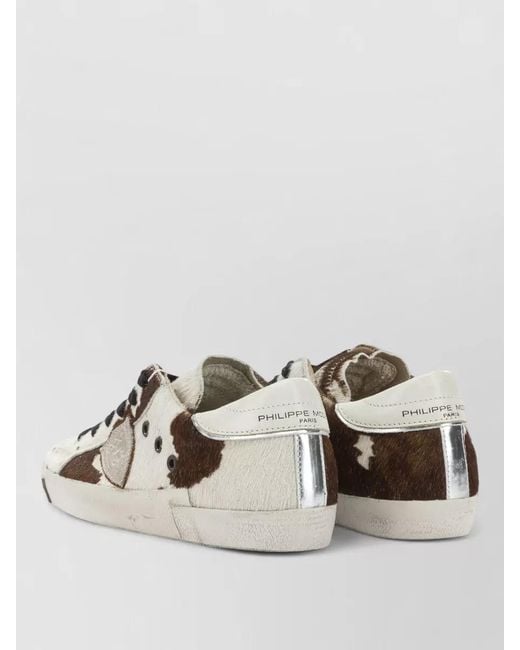 Philippe Model Brown Lace Up Low Top Sneakers Rubber Sole