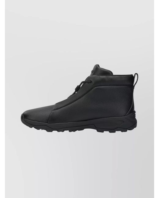 Zegna Black Stylish Ankle Height Boots With Pull Tab for men