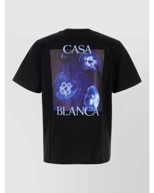 Casablanca Black Organic Cotton T-Shirt for men
