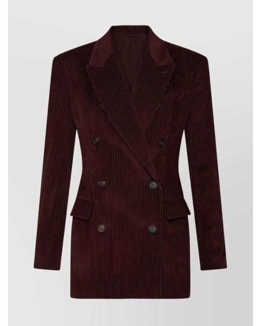 Brunello Cucinelli Purple Double Breasted Velvet Jacket