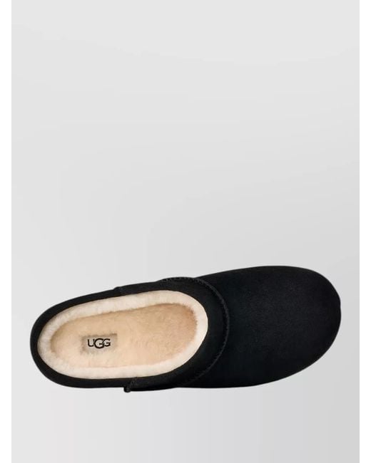 Ugg Black Shearling Lined Suede Clogs