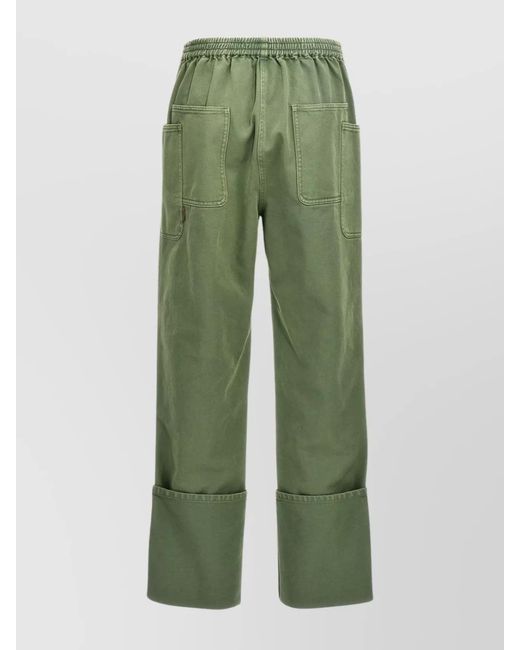 Max Mara Green Denim Wide-Leg Trousers