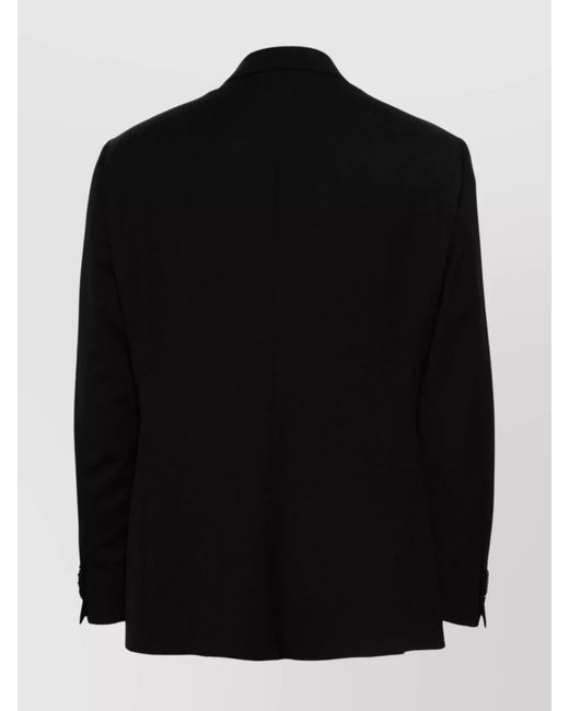 Giorgio Armani Black Virgin Wool Single Breasted Suit for men