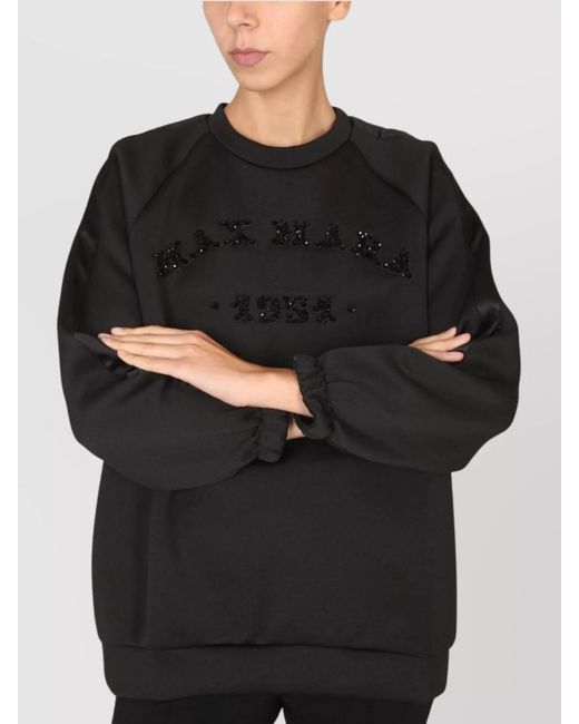 Max Mara Black Crystal-Embellished Jumper