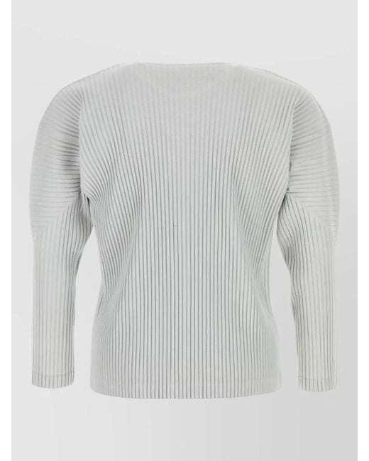 Homme Plissé Issey Miyake Gray Pleated T-Shirt for men