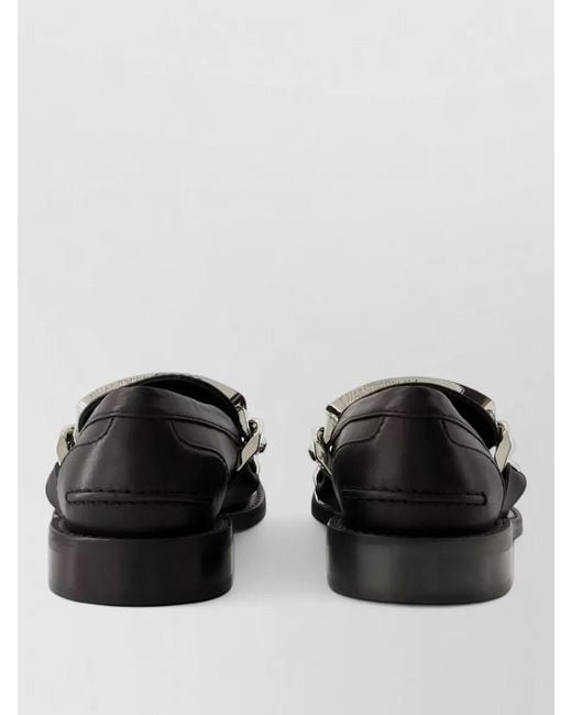 J.W. Anderson Black Gourmet Leather Loafers Chunky Chain Detail