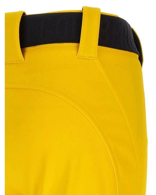 Goldbergh Yellow Flared Hem Trousers Contrast Waistband