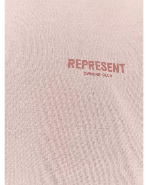 Represent Pink Cotton Logo-Print Hoodie for men