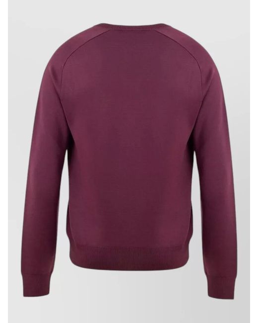 Tom Ford Purple Silk V-Neck Long-Sleeve Sweater for men