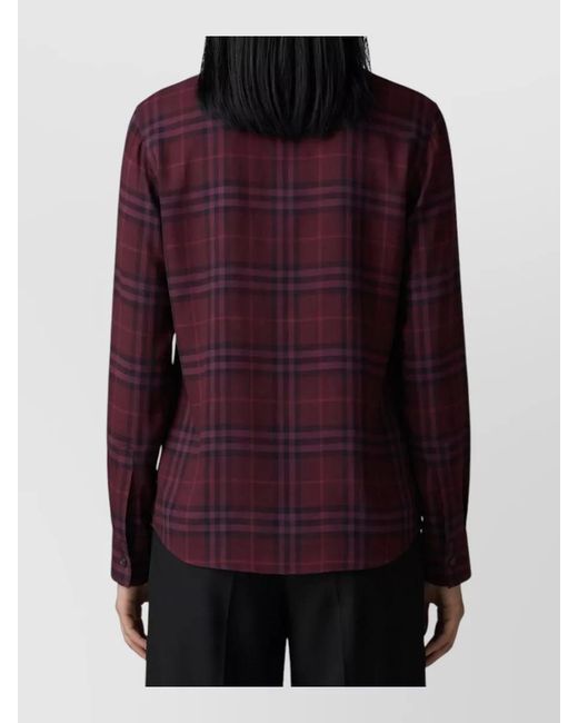 Burberry Red Rhiannon Check Shirt With Scarf