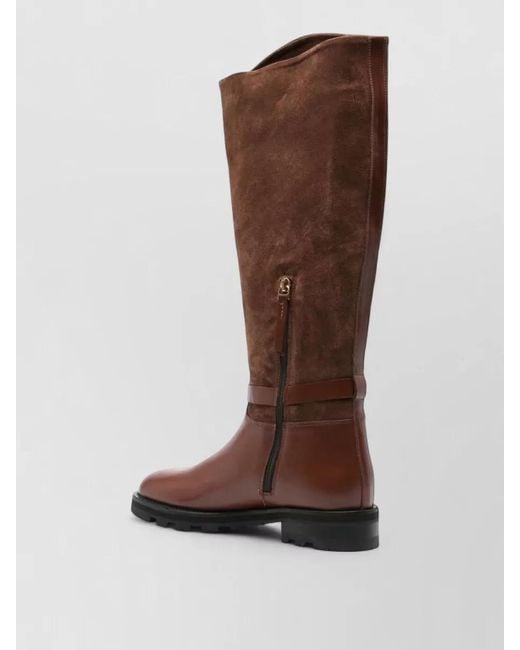 Roberto Festa Brown Leather Ankle Boots Buckle Detail