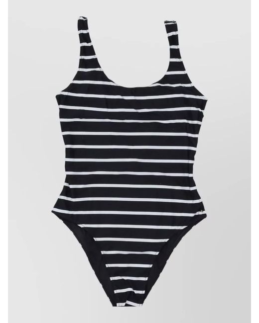 Anine Bing Blue Striped One-Piece Swimsuit
