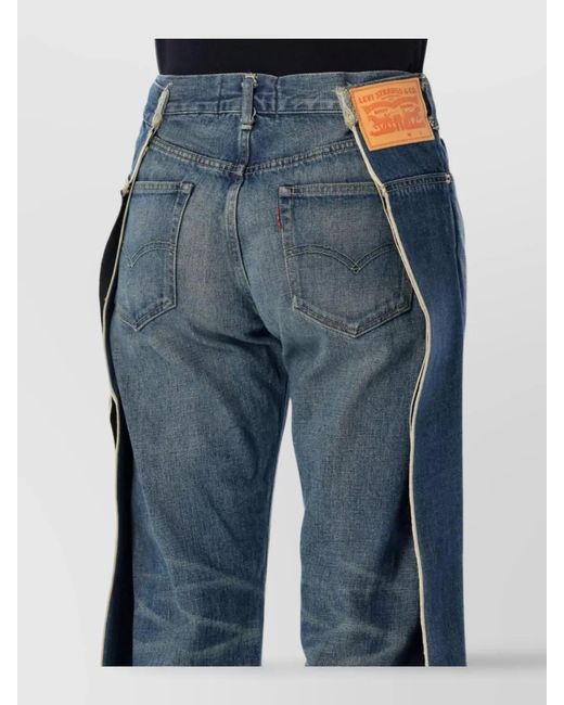 Junya Watanabe Blue Denim Paneled Wide-Leg Trousers
