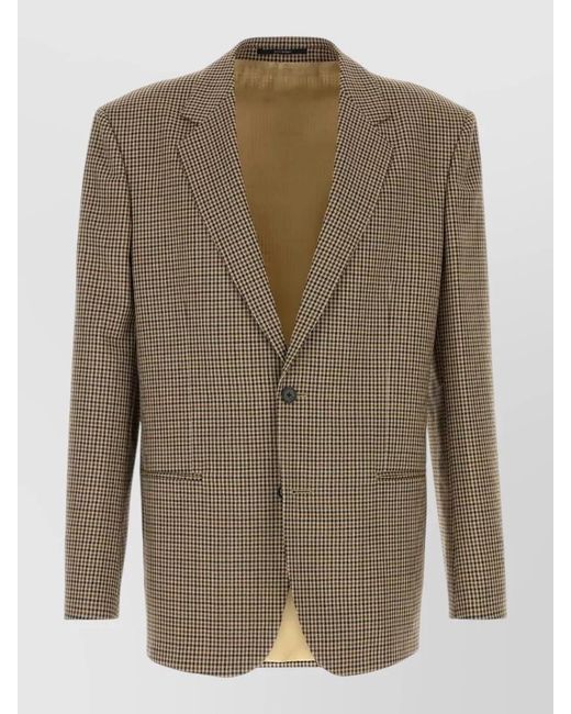 Gucci Green Embroidered Wool Blazer Checked Pattern for men