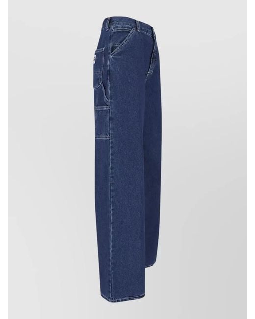 Carhartt Blue High Waist Wide Leg Utility Pants
