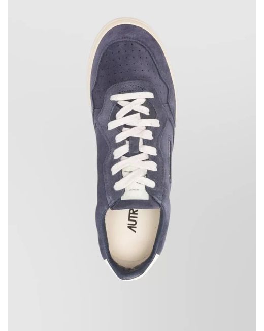 Autry Blue Leather Low-Top Sneakers for men