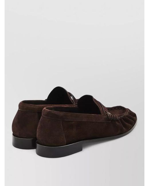 Saint Laurent Brown Suede Loafers for men