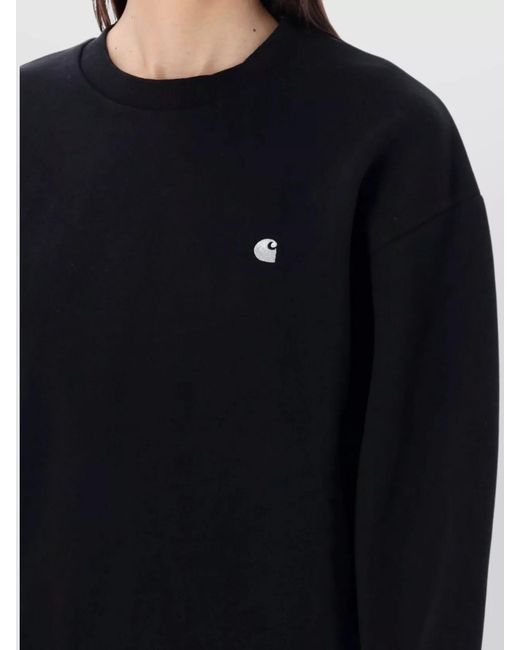 Carhartt Blue Casey Sweatshirt With Ribbed Cuffs And Hem