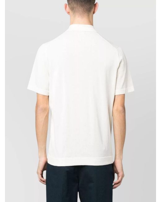Drumohr White Short-Sleeve Polo Shirt for men