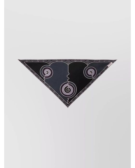 Emilio Pucci Blue Silk Astro Print Triangle Scarf