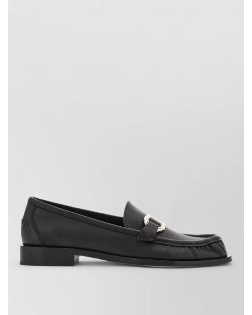 Ferragamo Black Leather Maryan Soft Loafers