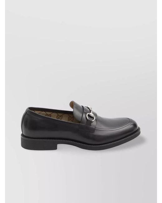 Gucci Gray Leather Loafers for men