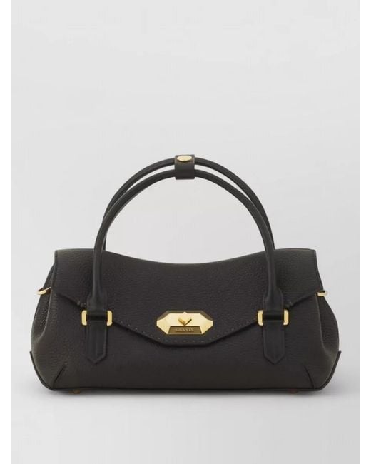 Lanvin Black Structured Shoulder Bag Tone Detailing